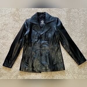 3/4 Length Leather Blazer | Women's | Black | Medium